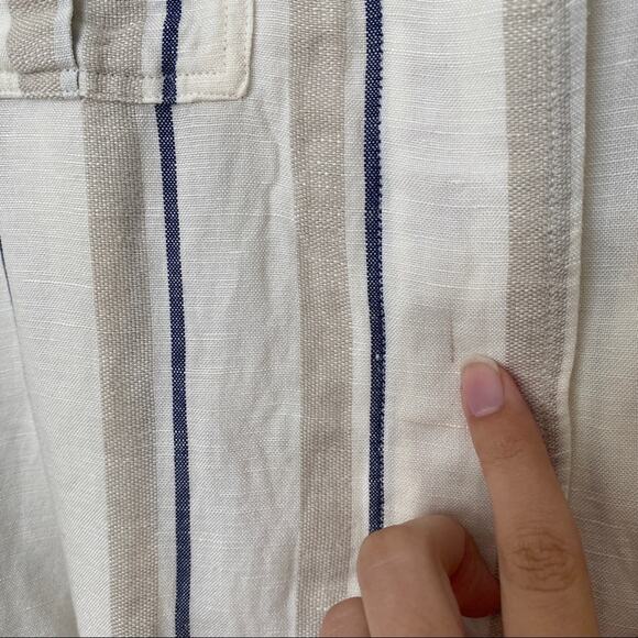 Rails Rowen Coco Stripe Linen White Jacket Small - Picture 6 of 10